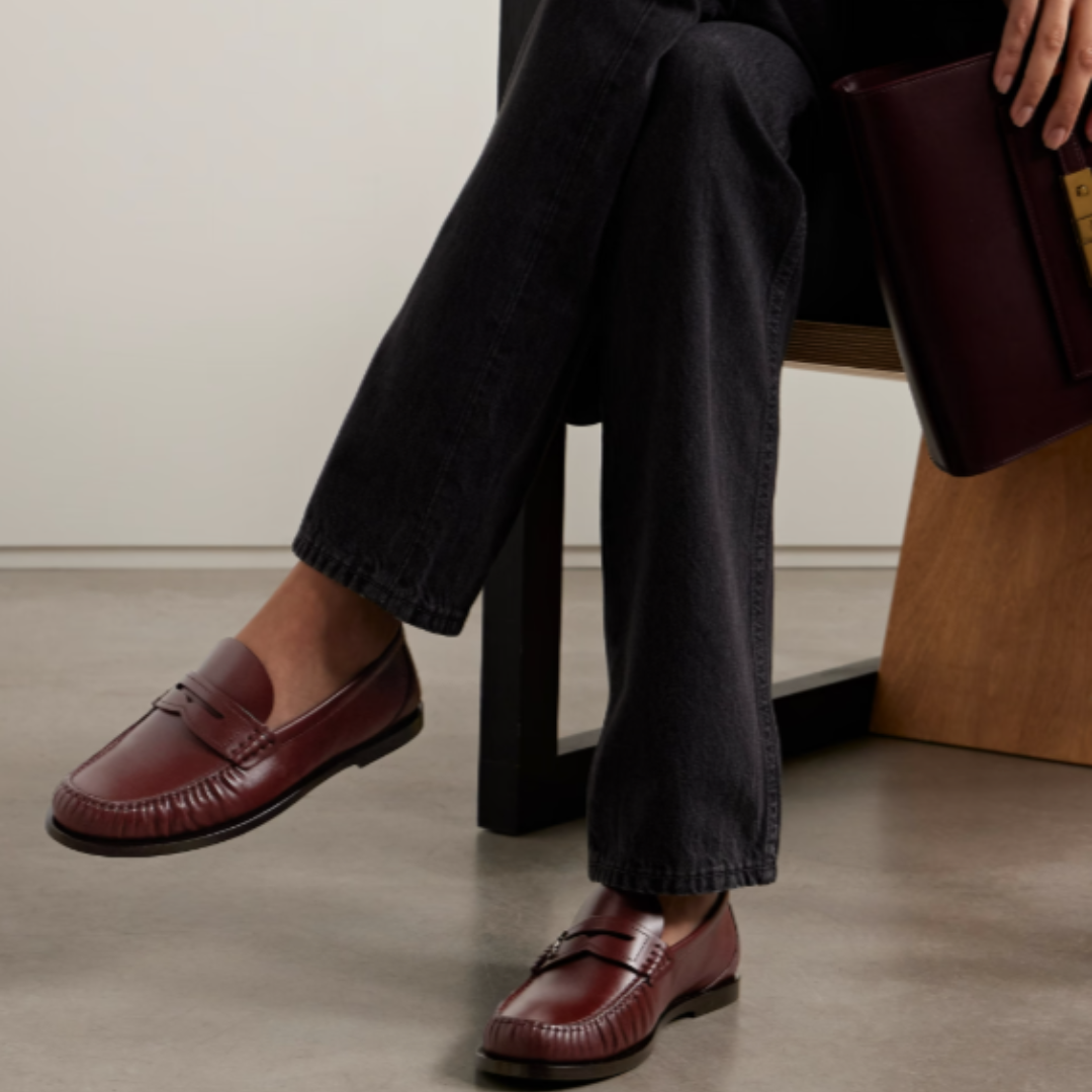 Saint Laurent Penny Loafers Burgundy